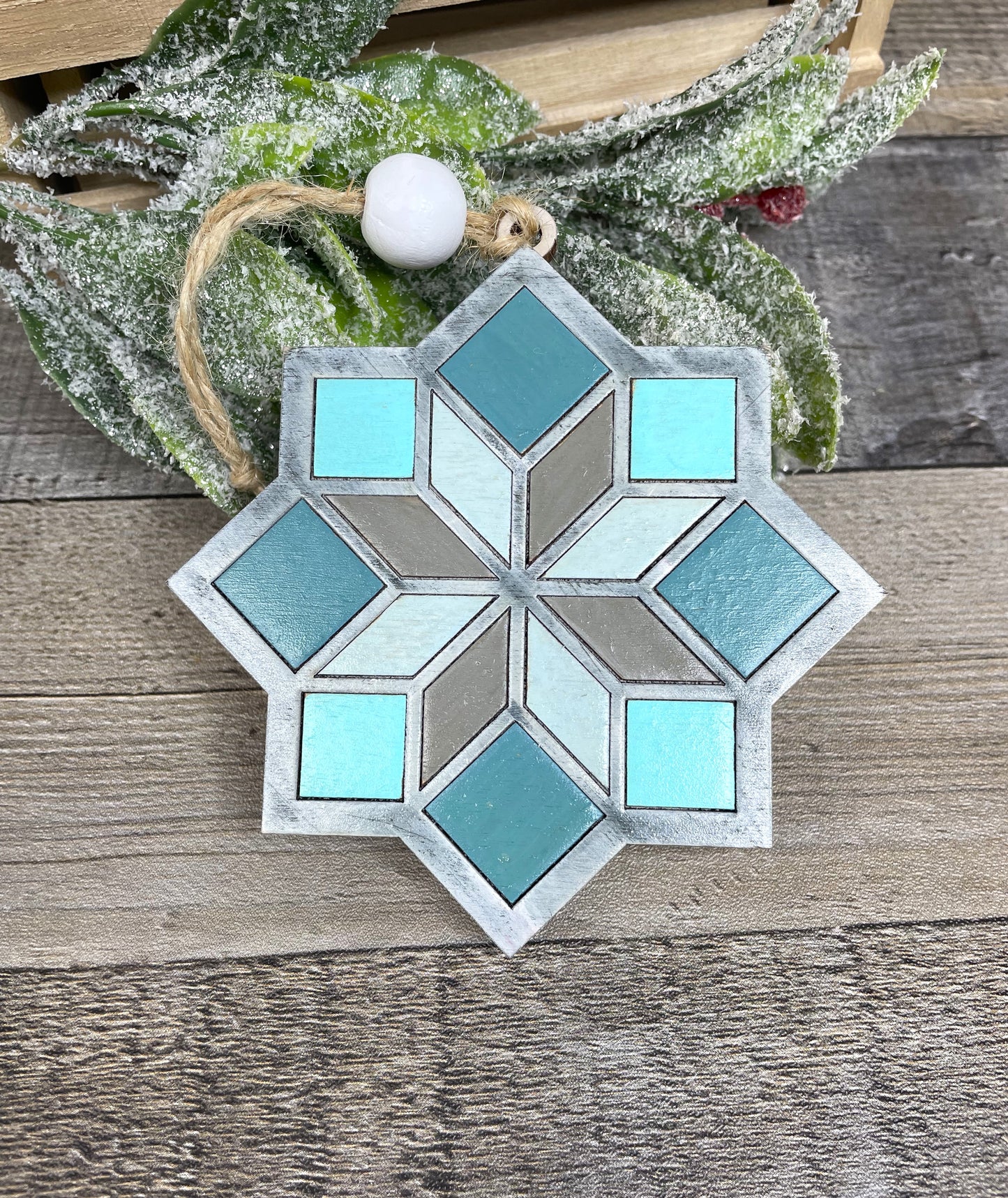 Barn Quilt Ornament Double Star DIY Cutout